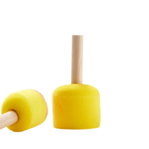 Juego de 10 Uds. De pinceles de esponja con cabeza de seta y mango de madera, juego de sellos de esponja para pintura DIY para niños, pintura de Graffiti artesanal, pintura de arcilla, cre con arte único