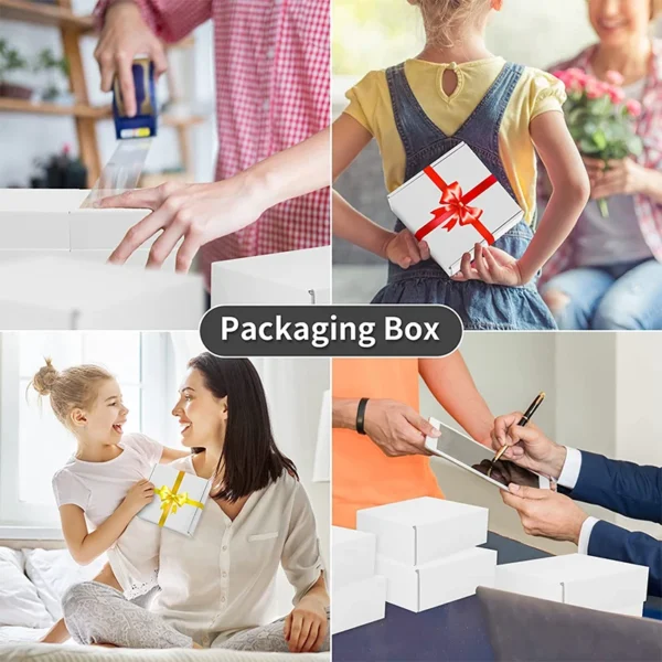 Cajas de cartón, caja de regalo Kraft blanco, negro, rosa, para embalajes, cajas de cartón corrugado, 5 uds.