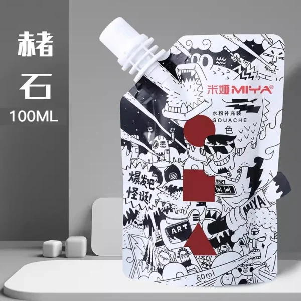 Pintura Gouache MIYA, paquete de recarga multicolor en bolsas de 100ml, pintura Gouache para estudiantes de arte, pintura Gouache resistente a la decoloración del color