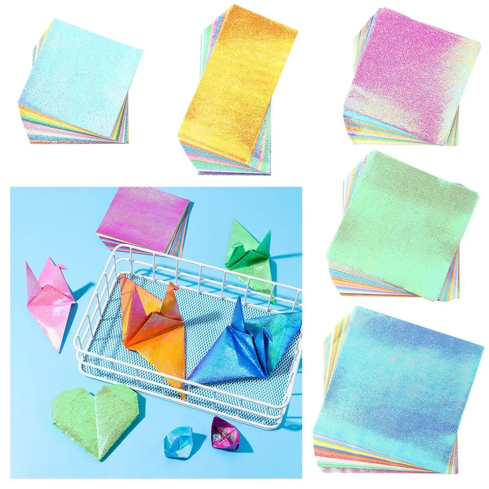 Papel de Origami brillante de un solo lado, papeles cuadrados plegables de colores brillantes mezclados - Imagen 3