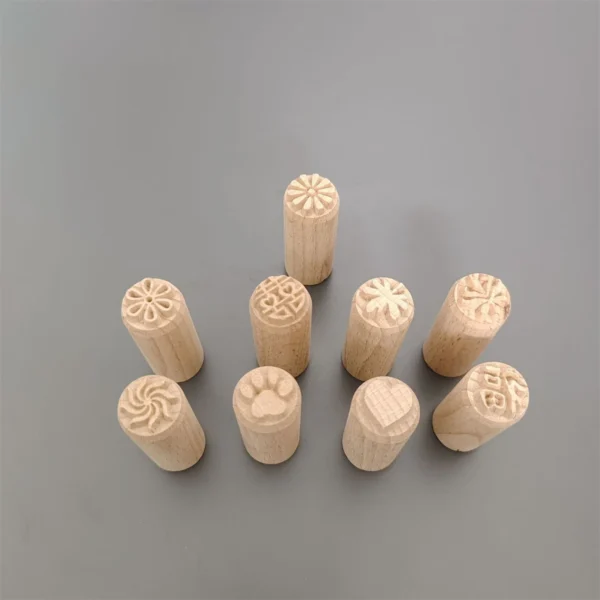 9 patrones de sellos de madera DIY, juego de sellos de arcilla de madera, herramienta casera, 1 ud.
