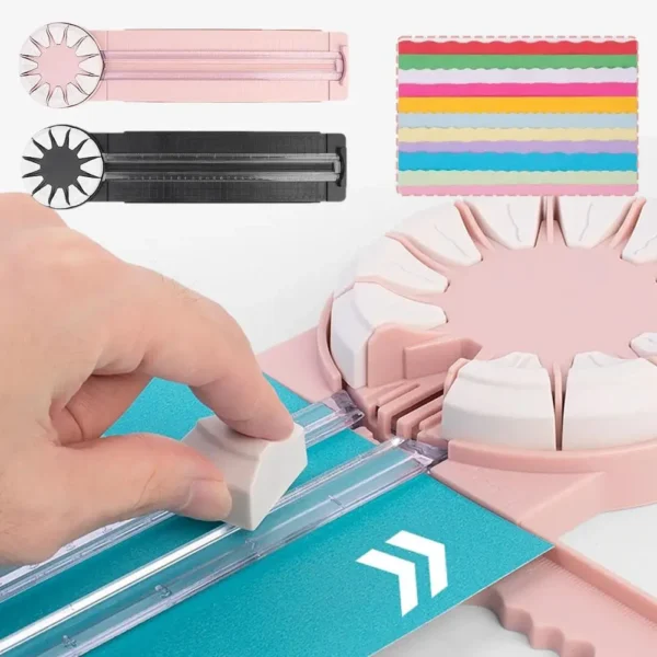 Cortador de papel portátil 12 en 1, herramienta de corte multifuncional con 12 cabezales de corte 360 °   Cabeza giratoria para cartulina