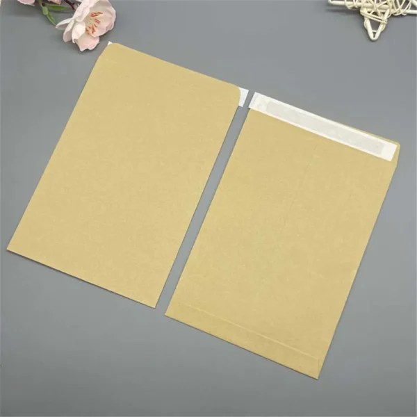 Sobre de papel Kraft de 20 piezas con cinta sellada autoadhesiva, bolsa para almacenamiento de documentos de oficina y facturas