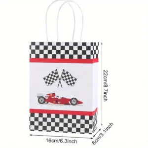 Bolsas de papel con temáticas variadas de coches de carreras, para regalos de recuerdo y decoración de celebraciones 5/10/20/30/40/50 Uds.