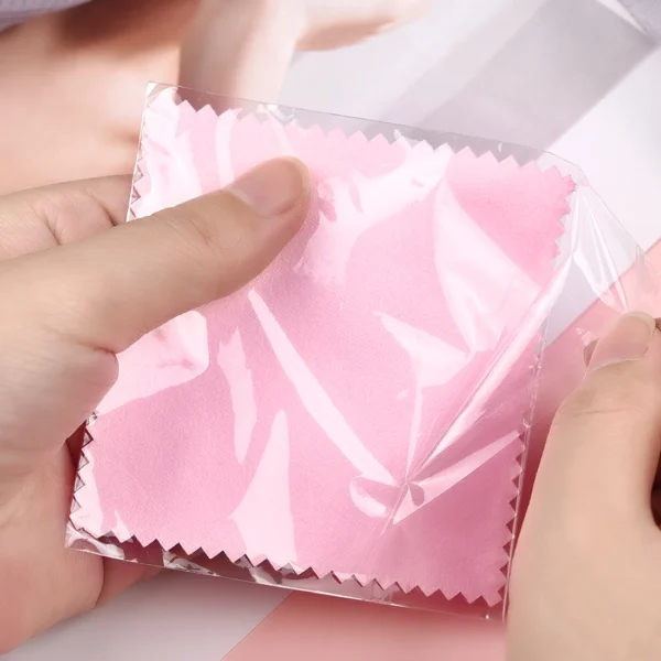 Paño de pulido empaquetado individualmente, toallita suave de tela - paño para limpieza de accesorios de joyería, 50 unids/set 8x8cm