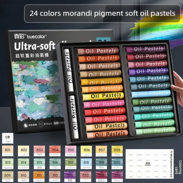 Crayones de Pastel al Óleo de 48 Colores, Textura de Óleo, Efecto 3D, No Tóxicos, Difuminables, para proyectos profesionales