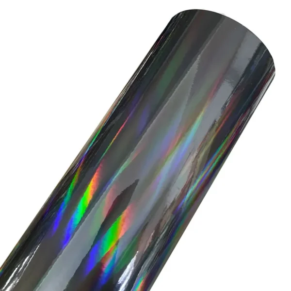 Vinilo cromado holográfico brillante, rollo de acabado arcoíris, adhesivo DIY