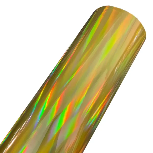 Vinilo cromado holográfico brillante, rollo de acabado arcoíris, adhesivo DIY