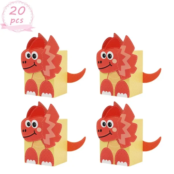 Cajas de Regalo de cartón con Forma de dinos 3D, especiales para celebraciones Infantiles, chuches y detalles o artículos artesanales temáticas de dinosaurios