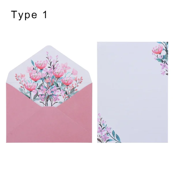Sobres con hojas para escribir cartas, patrón de dibujos Vintage y motivos Florales