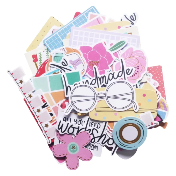 Figuras de papel troquelado, para decoraciones de papelería creativa, creación de tarjetas, decoración de álbum de scrapbooking o recortes, adornos artesanales para tus diseños creativos