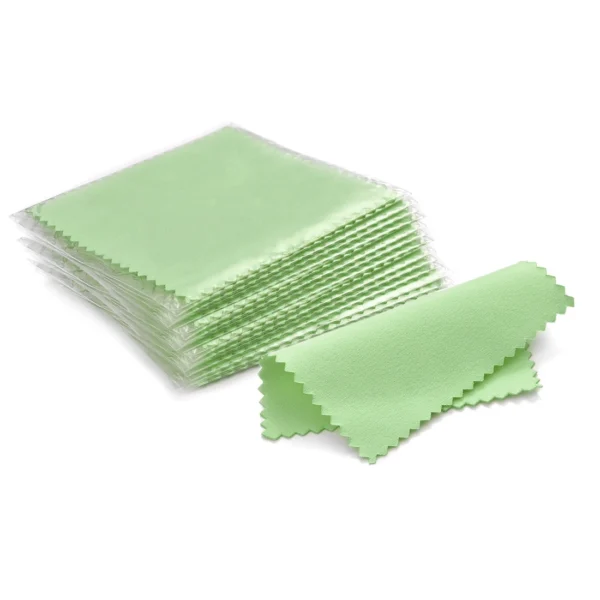Paño de pulido empaquetado individualmente, toallita suave de tela - paño para limpieza de accesorios de joyería, 50 unids/set 8x8cm