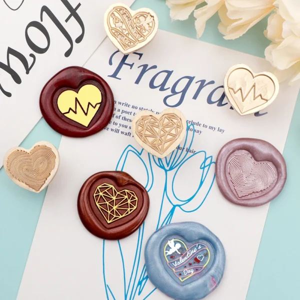 Sellos de cera con forma de corazón Y diferentes diseños
