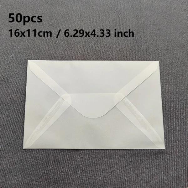 Sobre translúcido para tarjetas de invitaciones, cajas de regalo y postales