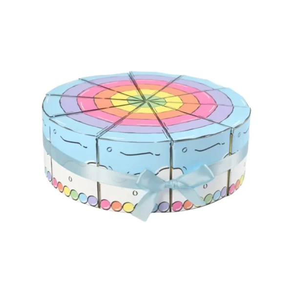 Cajas de cartón con forma de tarta dividida en trozos triangulares, hecha de Papel Ecológico en Forma de Pastel, Cajita para Dulces DIY