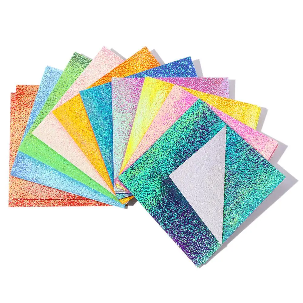 Papel de Origami brillante de un solo lado, papeles cuadrados plegables de colores brillantes mezclados - Imagen 2