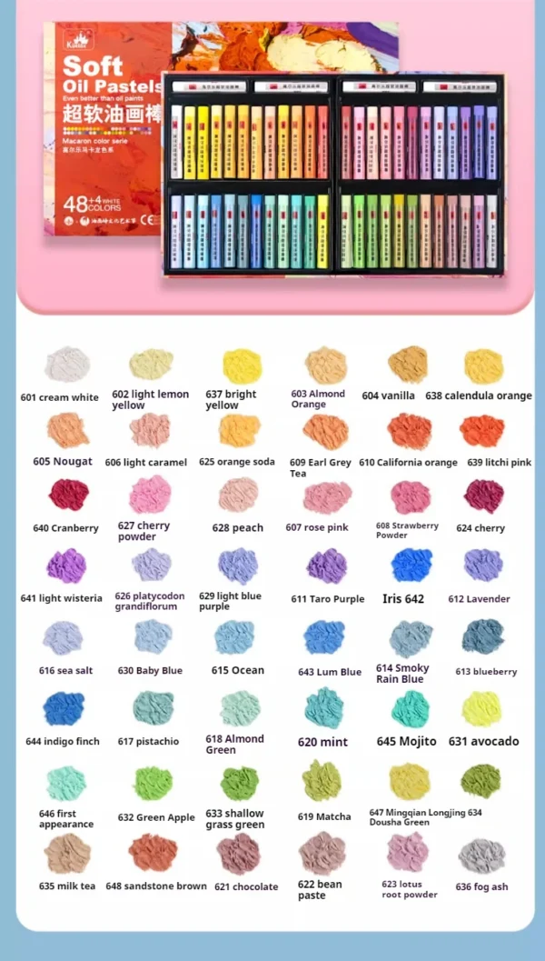 Pastel al óleo super suave profesional, 24/36/48 colores, pasteles suaves blancos de artista para pintar