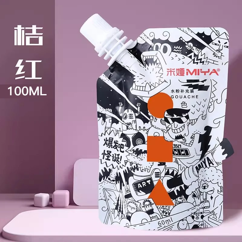 Pintura Gouache MIYA, paquete de recarga multicolor en bolsas de 100ml, pintura Gouache para estudiantes de arte, pintura Gouache resistente a la decoloración del color - Imagen 48