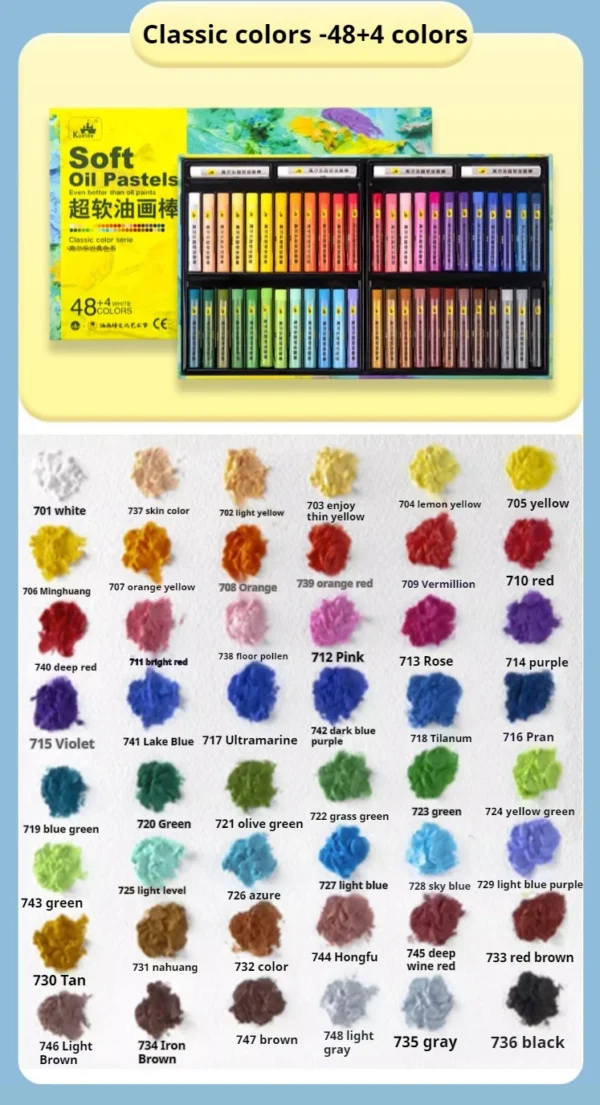 Pastel al óleo super suave profesional, 24/36/48 colores, pasteles suaves blancos de artista para pintar