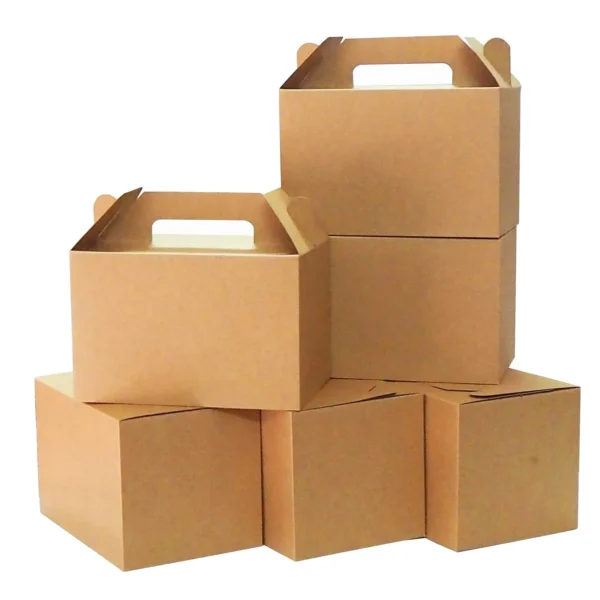 Cajas de cartón tipo lunch, tamaño Grandes con Asas, Cajas de Papel Reciclables
