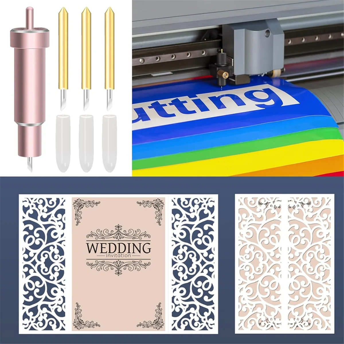 Hoja de punto fino Premium con carcasa, para Cricut Maker, Maker 3 con carcasa para película de corte, vinilo, pegatina, 11 unidades - Imagen 5