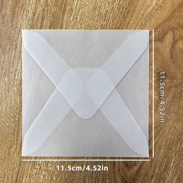Sobre translúcido para tarjetas de invitaciones, cajas de regalo y postales