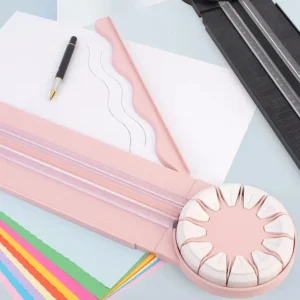 Cortador de papel portátil 12 en 1, herramienta de corte multifuncional con 12 cabezales de corte 360 °   Cabeza giratoria para cartulina