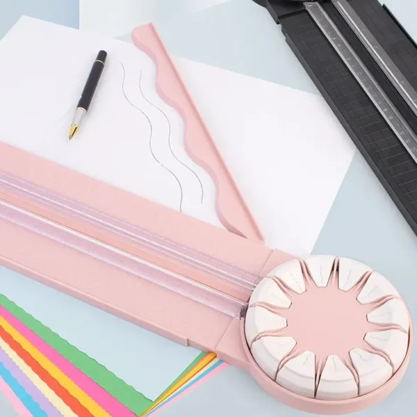 Cortador de papel portátil 12 en 1, herramienta de corte multifuncional con 12 cabezales de corte 360 °   Cabeza giratoria para cartulina