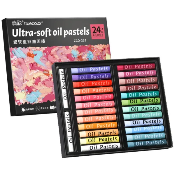 Crayones de Pastel al Óleo de 48 Colores, Textura de Óleo, Efecto 3D, No Tóxicos, Difuminables, para proyectos profesionales