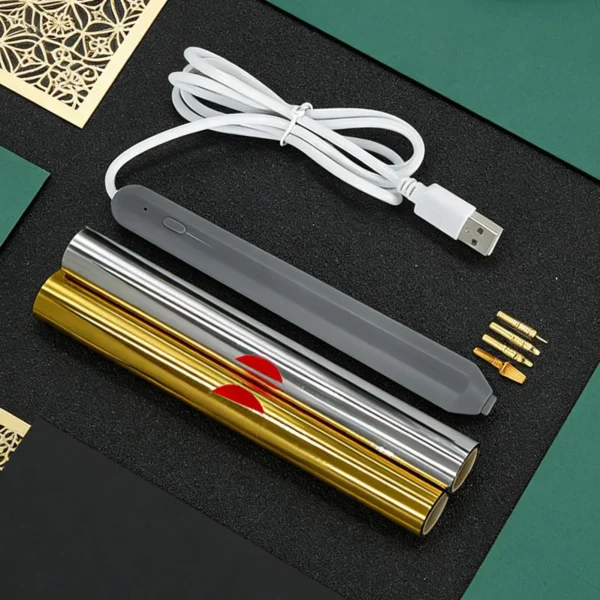 Lápiz de estampado en caliente USB, herramienta aplicadora de foil para manualidades, scrapbooking, trabajo en cuero y creación de tarjetas DIY