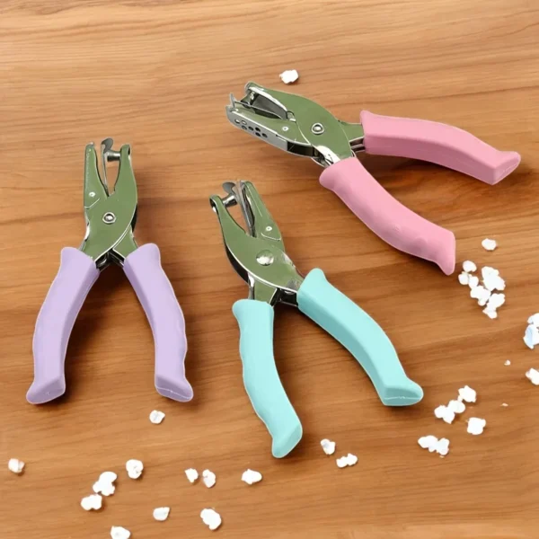 Perforadora de mano de un solo orificio de metal. Ideal para papel, álbumes de recortes scrapbooking y proyectos artesanales, manualidades DIY.