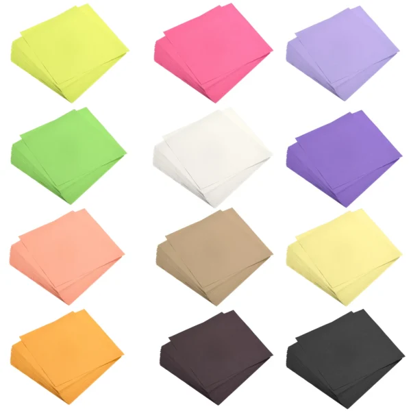 100 hojas de papel de Origami cortadas en cuadrados de 15x15cm
