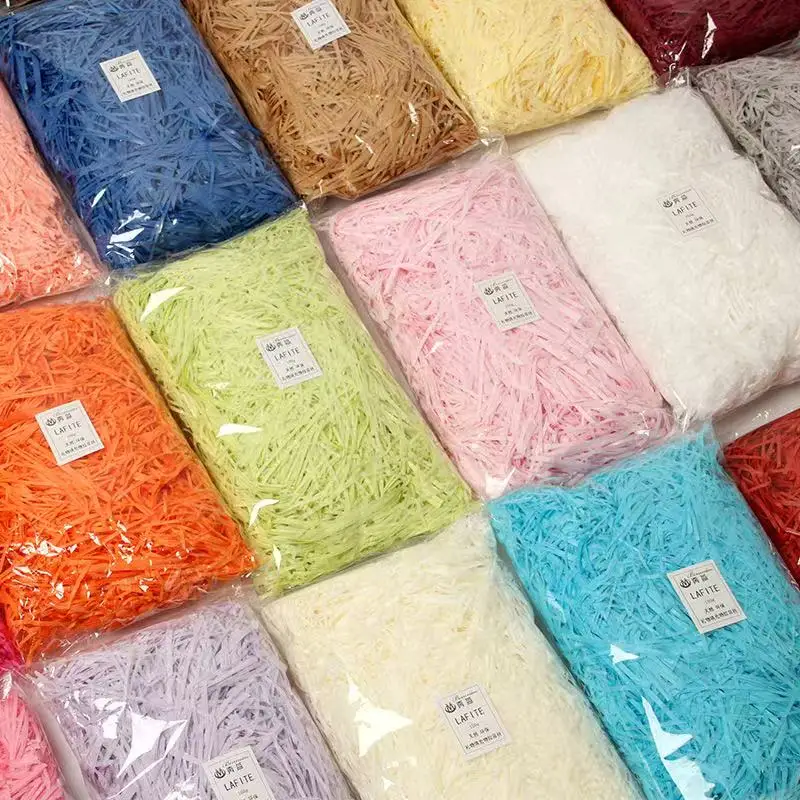 Hebras de papel arrugadas multicolores, confeti arrugado triturado, relleno de caja, - Imagen 2
