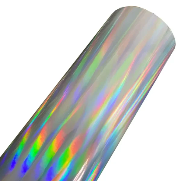 Vinilo cromado holográfico brillante, rollo de acabado arcoíris, adhesivo DIY