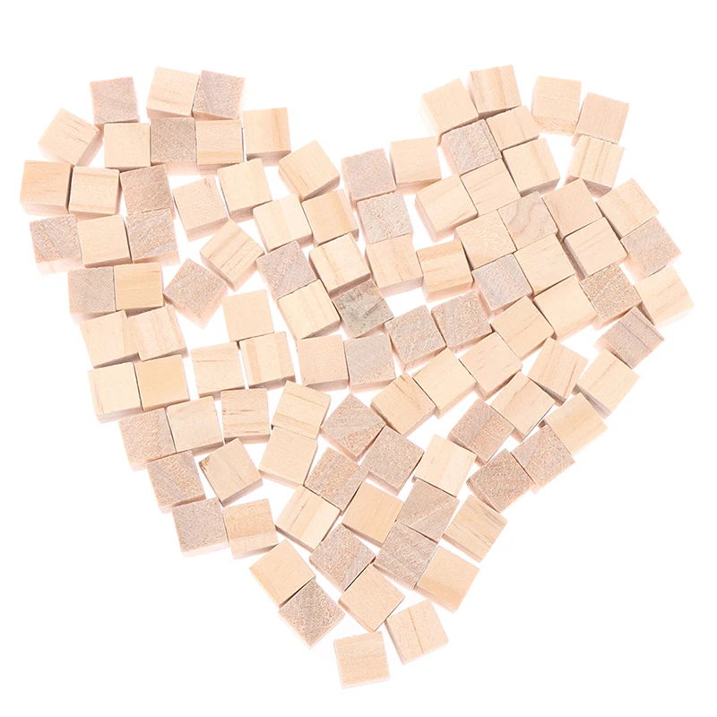 100 Piezas de Bloques Cuadrados de Madera sin Acabado, Mini Cubos de Madera Sólida de 1 cm para Manualidades, Juguetes para Niños, Material para Hacer Rompecabezas - Imagen 4