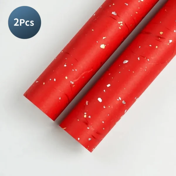 Papel de regalo de 1 metro x 2 hojas en paquete de 6 colores, oro/plata brillante
