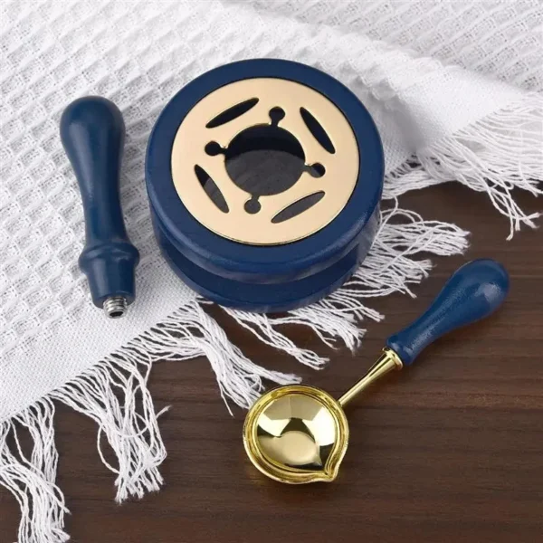Juego de sellos de cera de sellado, sello de cera Vintage de madera maciza, Kit de estufa calefactora para tarjetas de invitación de boda, sobres, embalaje de regalo