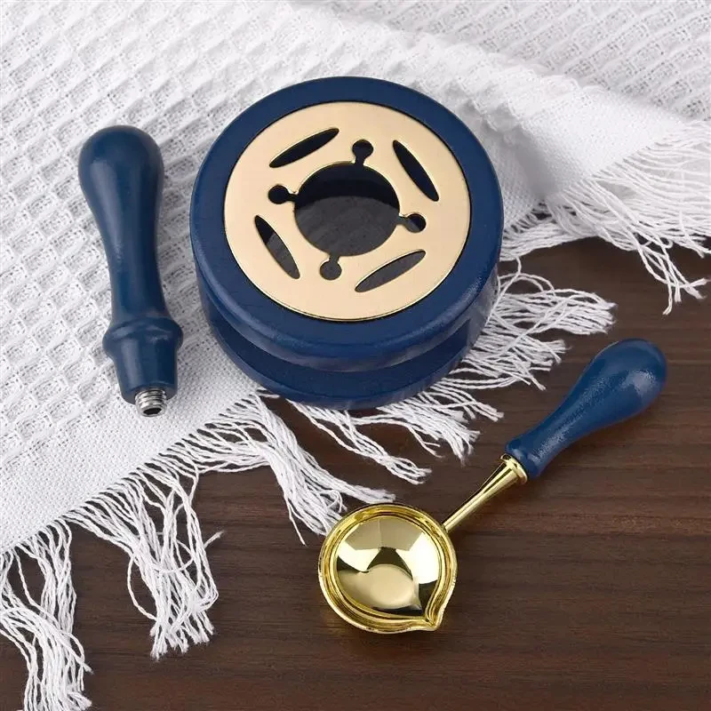 Juego de sellos de cera de sellado, sello de cera Vintage de madera maciza, Kit de estufa calefactora para tarjetas de invitación de boda, sobres, embalaje de regalo - Imagen 13