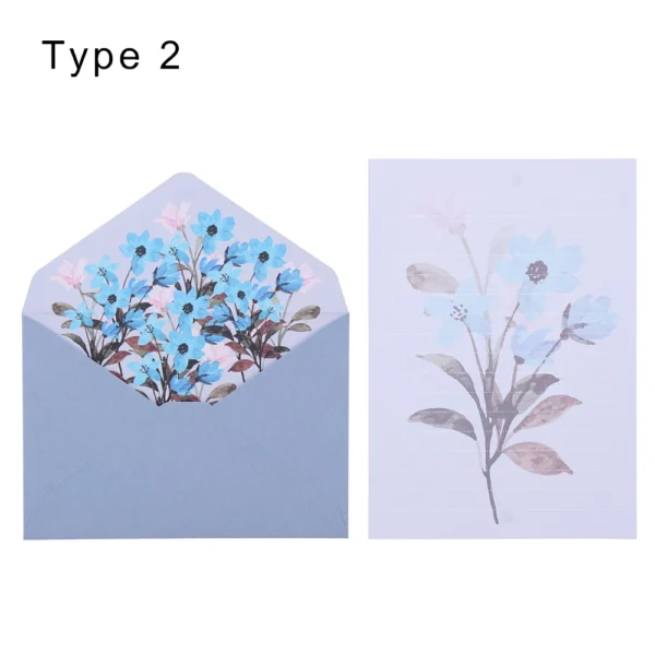 Sobres con hojas para escribir cartas, patrón de dibujos Vintage y motivos Florales