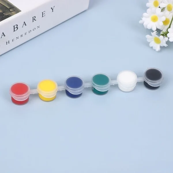 Juego de pigmentos acrílicos de 6 colores de 2 ml: pintura lavable no es tóxica
