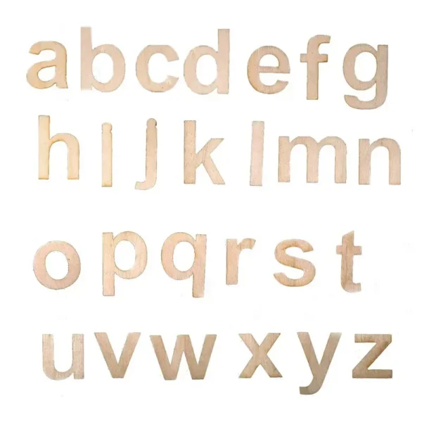 26 unids/set letras de madera sin terminar A-Z alfabetos de madera letras artesanales para DIY pintado educativo decoración de pared del hogar