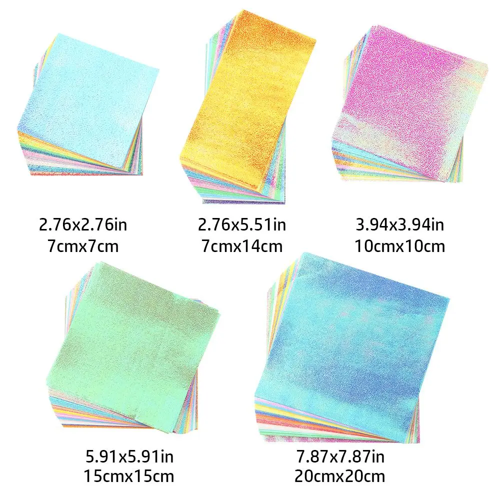 Papel de Origami brillante de un solo lado, papeles cuadrados plegables de colores brillantes mezclados - Imagen 6