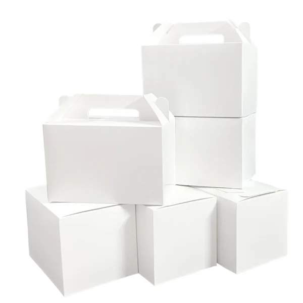 Cajas de cartón tipo lunch, tamaño Grandes con Asas, Cajas de Papel Reciclables