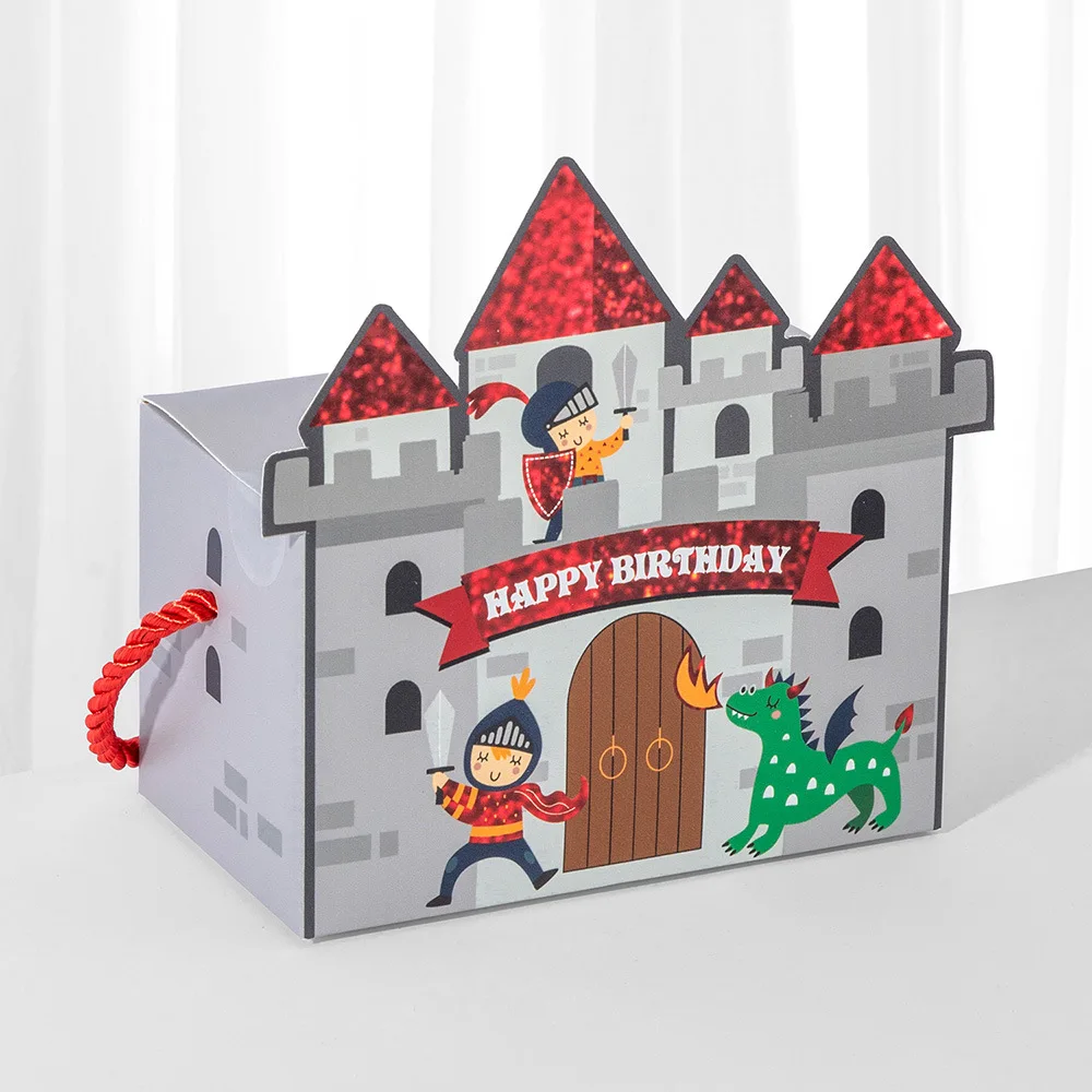 Cajas de cartón de Regalo para detalles pequeños, Chocolatinas con Diseño de Castillo de Princesa y Príncipe de Dibujos Animados, 10 Piezas. - Imagen 7