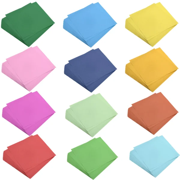 100 hojas de papel de Origami cortadas en cuadrados de 15x15cm