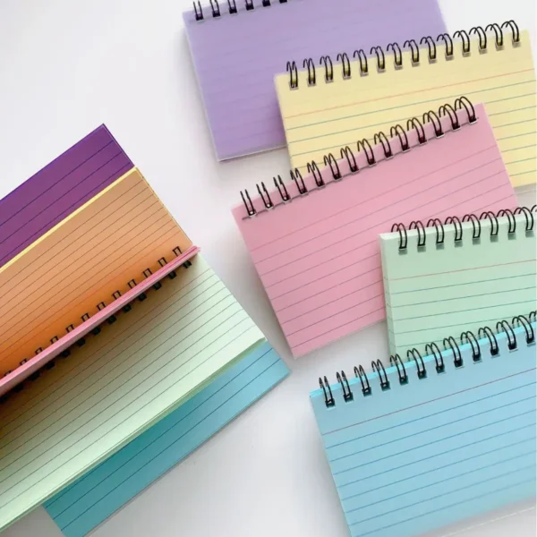Block de notas rasgable con bloqueo de colores, con anillas para notas adhesivas