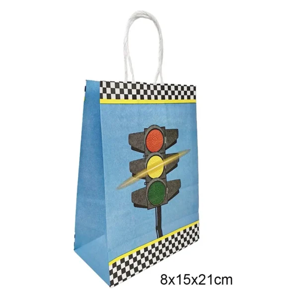 Bolsas de papel con temáticas variadas de coches de carreras, para regalos de recuerdo y decoración de celebraciones 5/10/20/30/40/50 Uds.