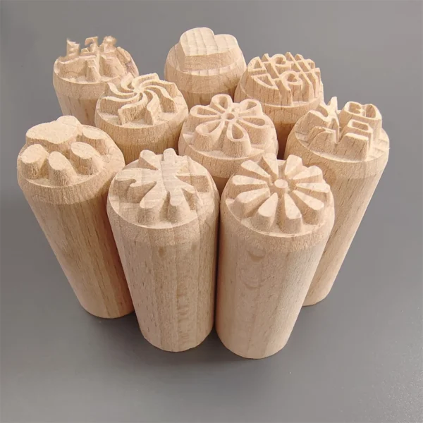 9 patrones de sellos de madera DIY, juego de sellos de arcilla de madera, herramienta casera, 1 ud.