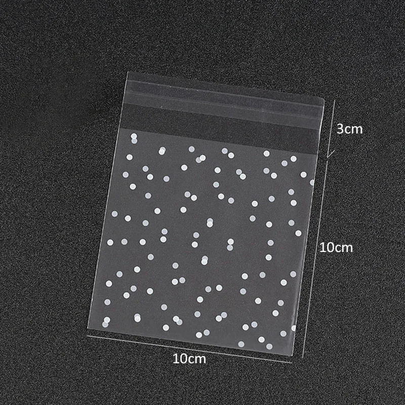 Bolsas de plástico transparente de celofán, autoadhesivas de lunares blancos - Imagen 9