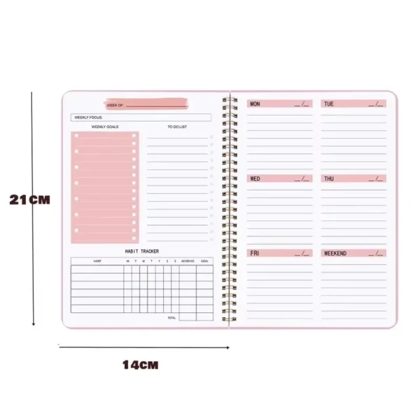Agenda español/inglés Bullet diario y semanal A5 agenda organizadora